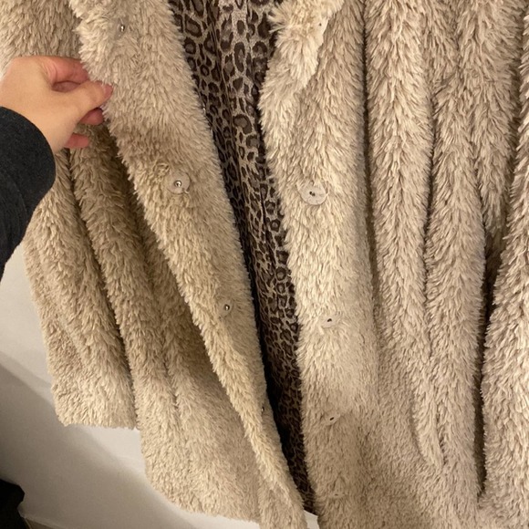 Kenneth Cole Notch-Collar Faux-Fur Coat Truffle XS - Picture 5 of 11